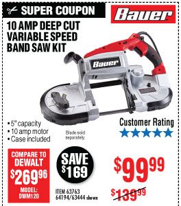 View 10 Amp Deep Cut Variable Speed Band Saw Kit