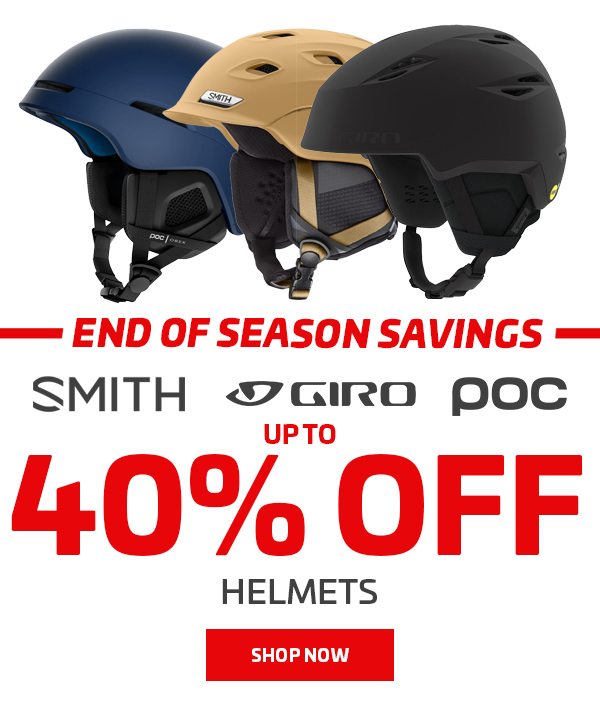 UP TO 40% OFF HELMETS - FOOTER