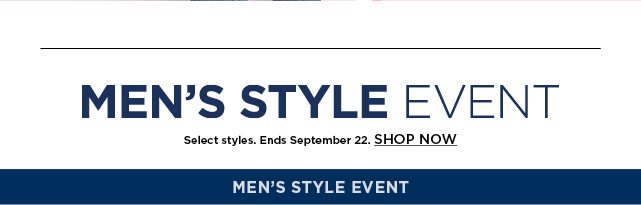 mens style event. shop now.