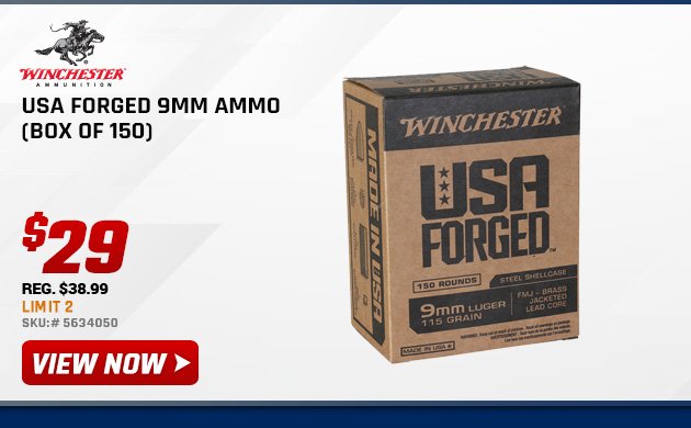 Winchester USA Forged 9mm Ammo (Box of 150)