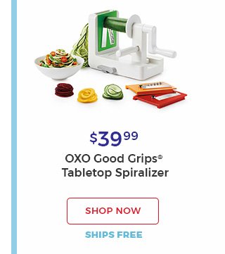 Shop now.ships free.$39.99. OXO Good Grips(R) tabletop Spiralizer.