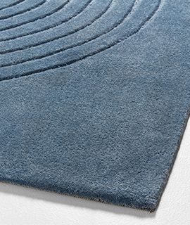 Geo Carved Slate Blue Performance Area Rug