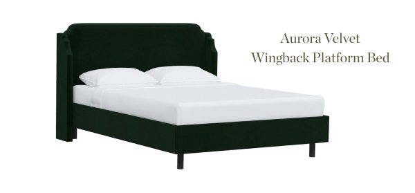 Aurora Velvet Wingback Bed