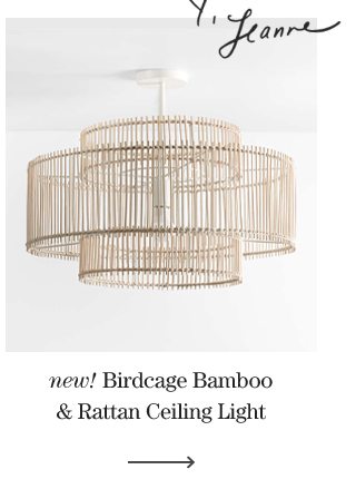 Birdcage Bamboo and Rattan Ceiling Light by Leanne Ford