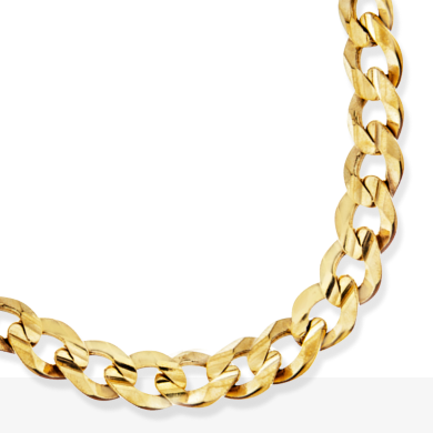 Solid Curb Chain 10K Yellow Gold 24''