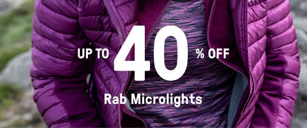 Up to 40 percent off Rab Microlights - Shop now