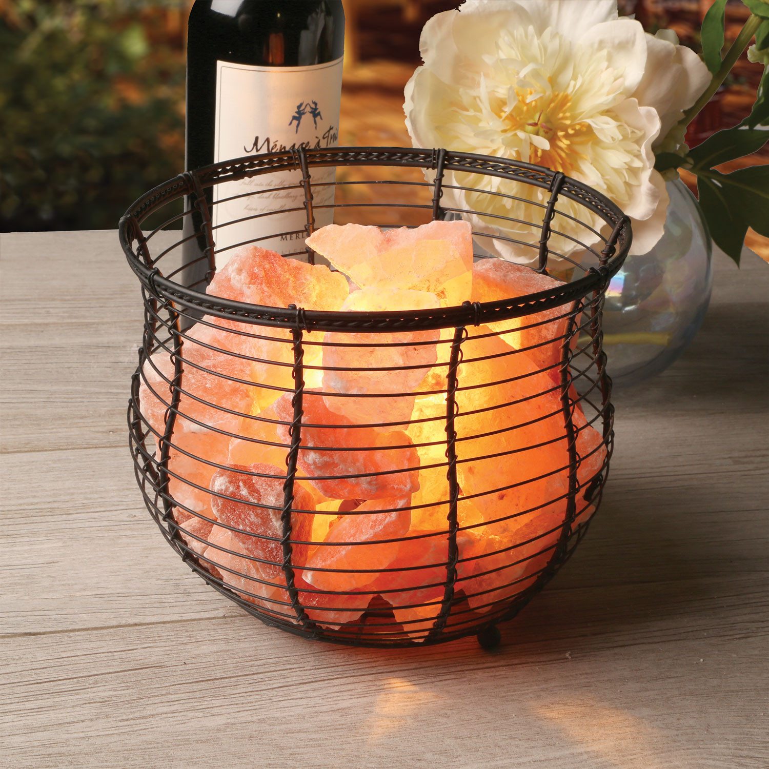 Himalayan Salt Basket Lamp