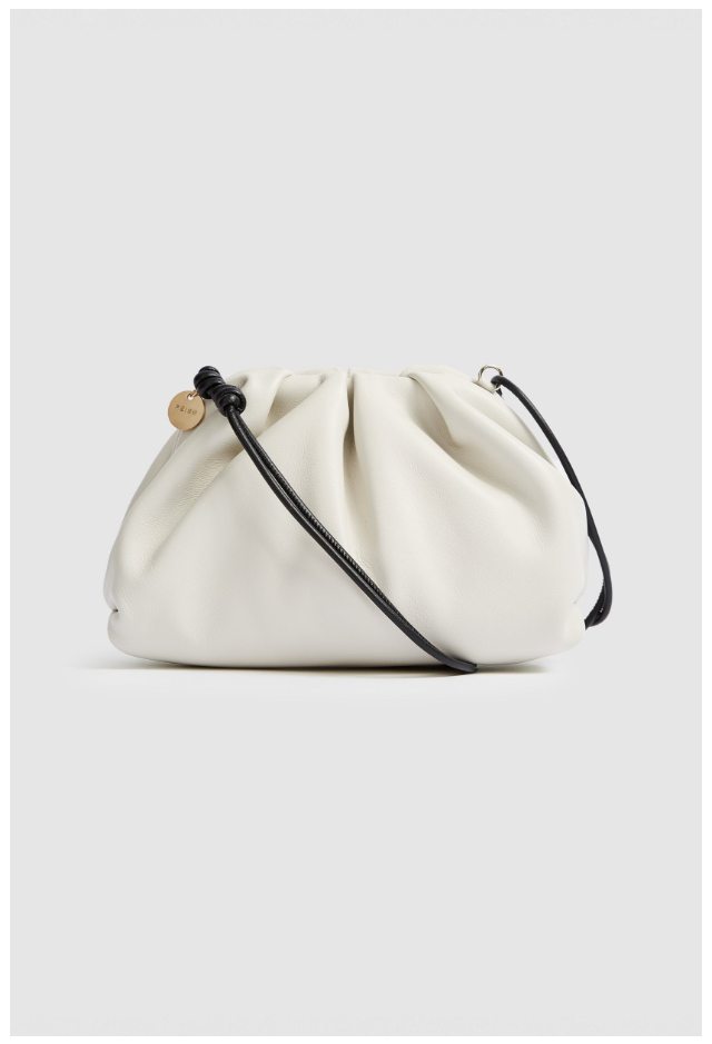 Ellena Off White Leather Pouch Clutch Bag