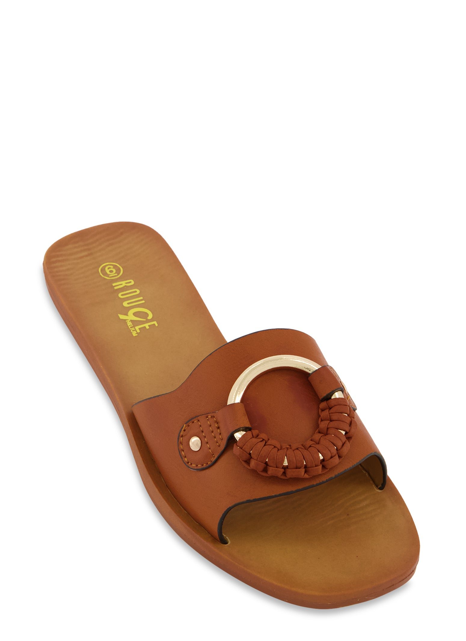 Metallic Pendant Decor Slide Sandals