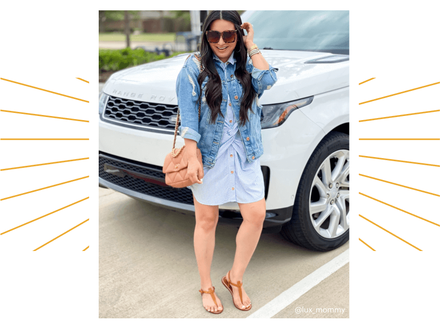 Striped Dress + Denim Jacket OUTFIT 2