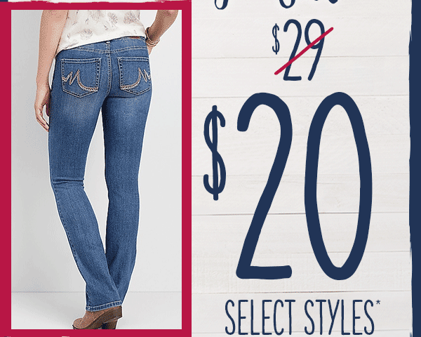 $20 select styles*.