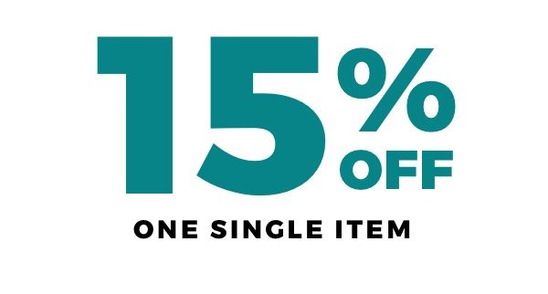 15% OFF ONE SINGLE ITEM