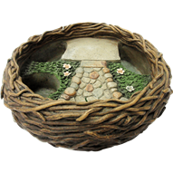 Bird Nest Fairy Garden Planter Display