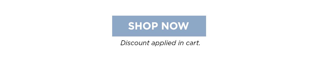 SHOP NOW link. Discount applied in cart.