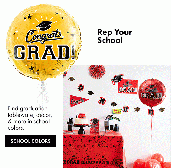 Rep Your School | Find graduation tableware, decor & more in school colors | SCHOOL COLORS