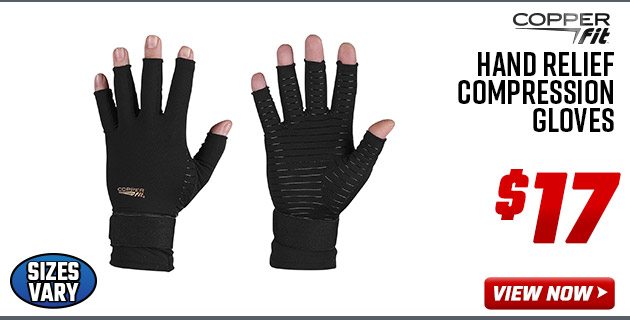 Copper Fit Hand Relief Compression Gloves
