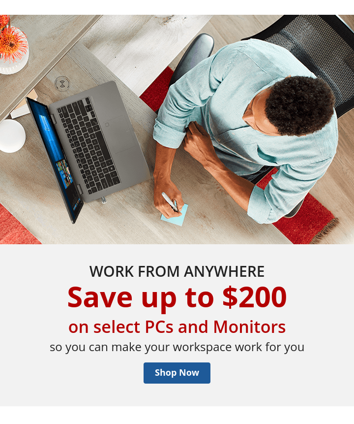 Save up to $200 on select PCs & Monitors