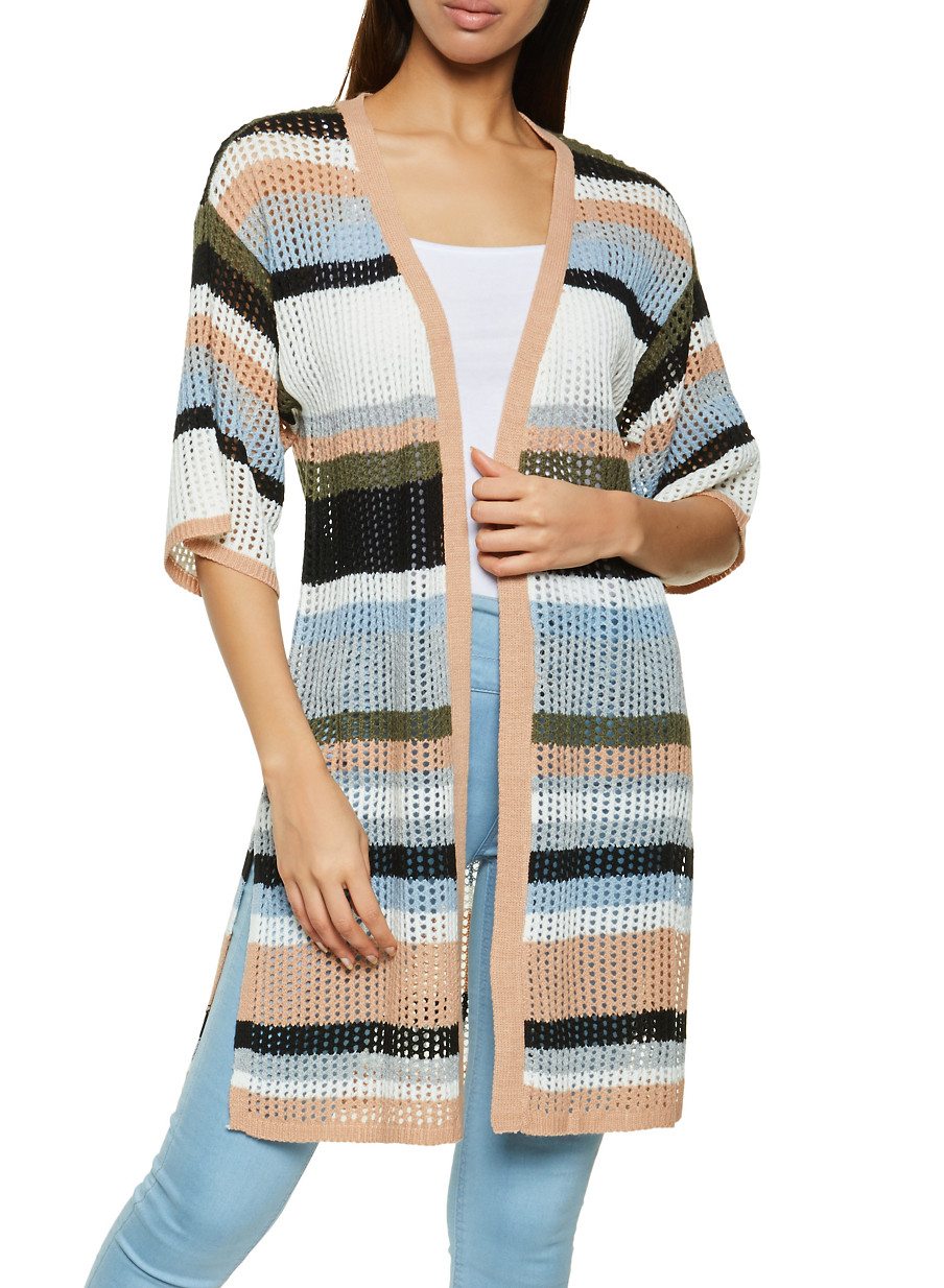 Striped Pointelle Duster