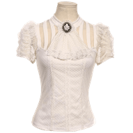 Steampunk Short Sleeve Striped Top