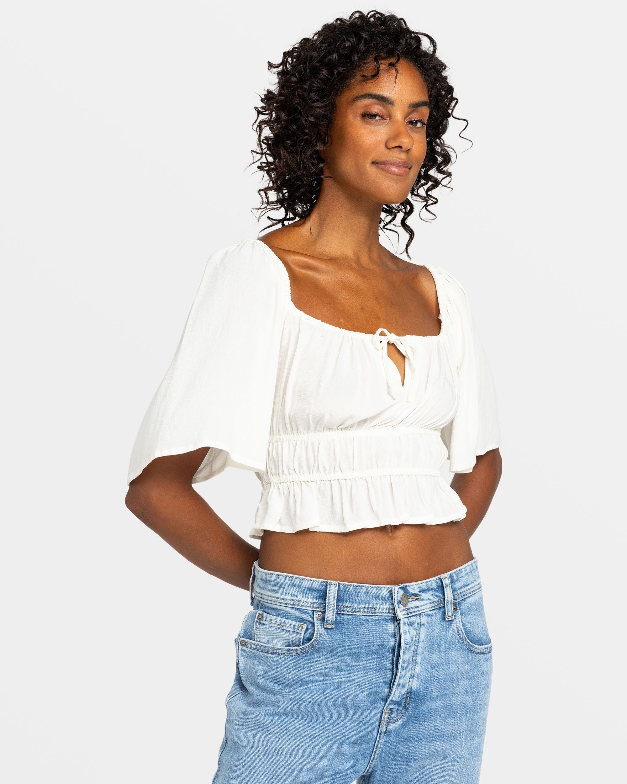 Image of Dawn Winds Crop Top - Egret