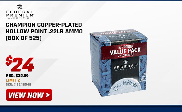 Federal Champion Copper-Plated Hollow Point .22LR Ammo 