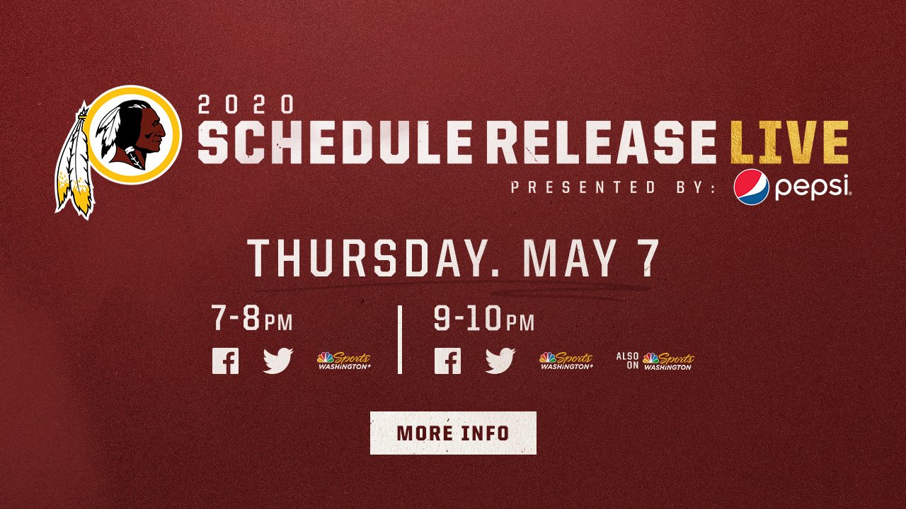 Redskins Announce 2020 Preseason Schedule Presented By Pepsi