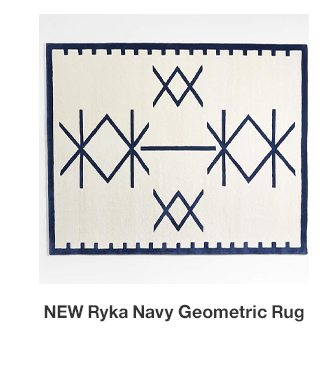 Ryka Responsibly Sourced Wool Navy Geometric Rug