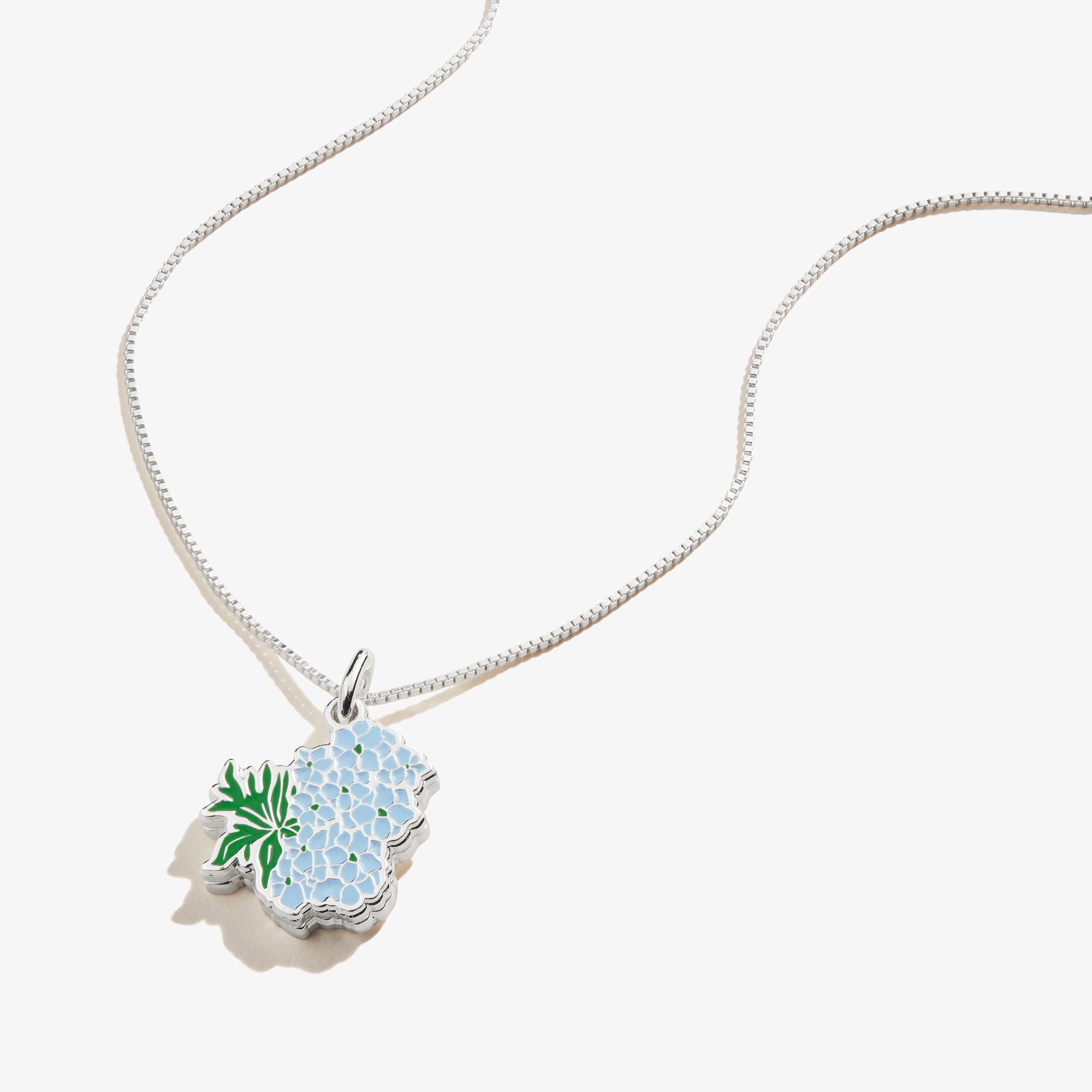 Delphinium Flower Mantra Charm Necklace