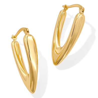 Plunge Hoop Earrings 10K Yellow Gold 28mm