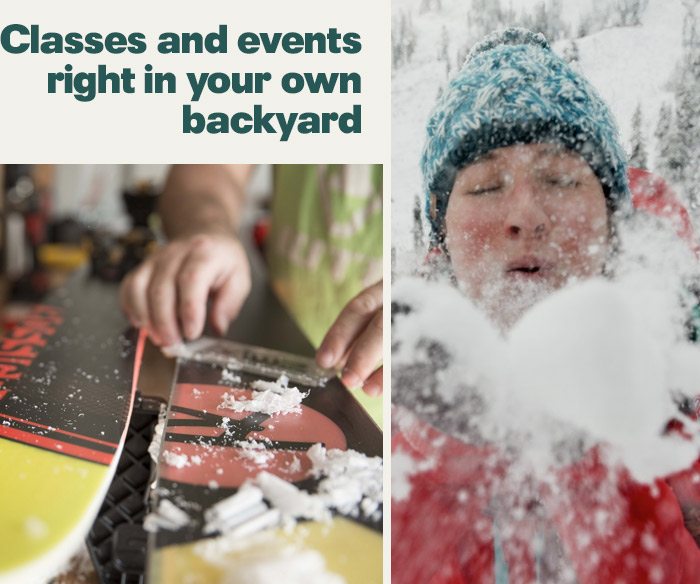 Classes and events right in your own backyard