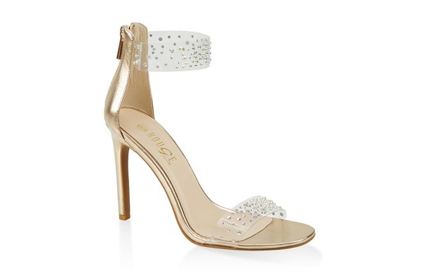 Rhinestone Strap High Heel Sandals