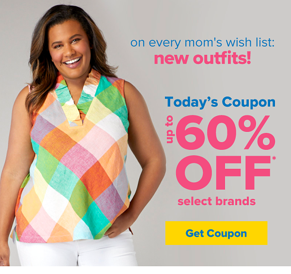 Today's Coupon - Up to 60% off select brands. Get Coupon.