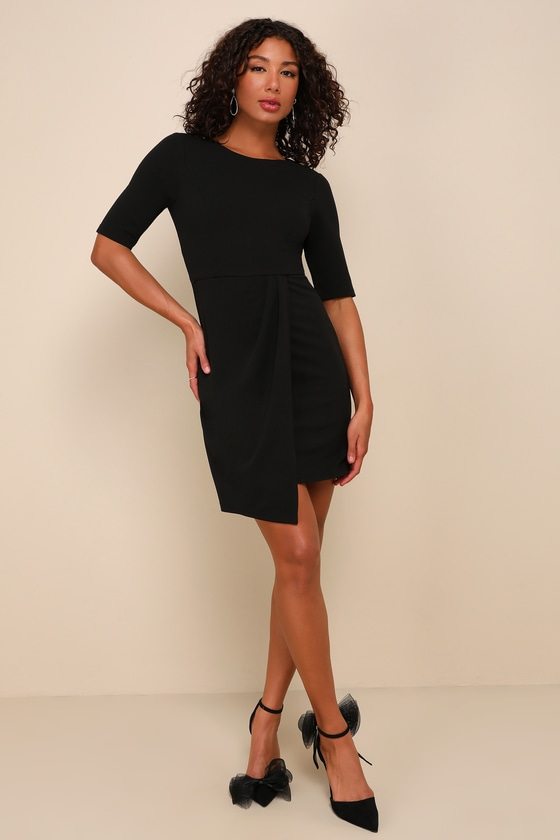 Image of Westwood Black Half Sleeve Sheath Dress