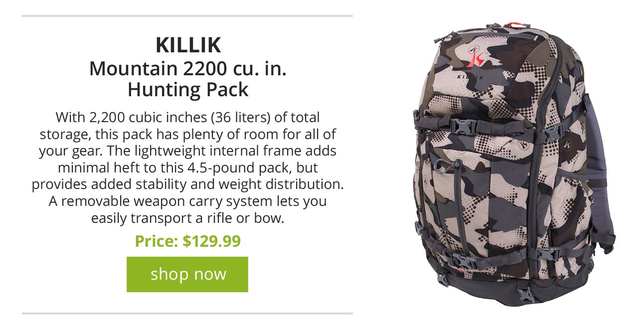 Killik Mountain 2200 cu in Camo Hunting Pack