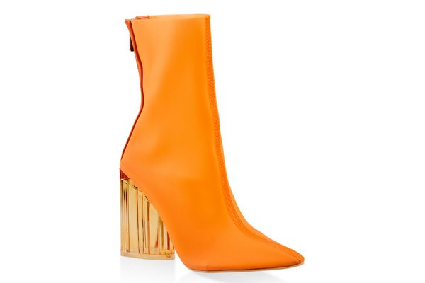 Lucite Block Heel Booties