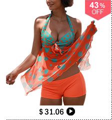 Asymmetric Hem Padded Open Back Printed Tankini Set