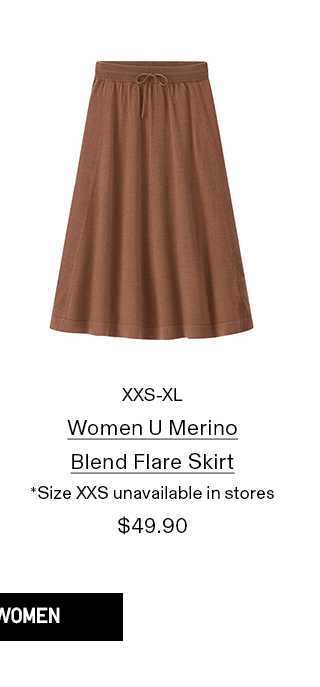 PDP18 - WOMEN U MERINO BLEND FLARE SKIRT