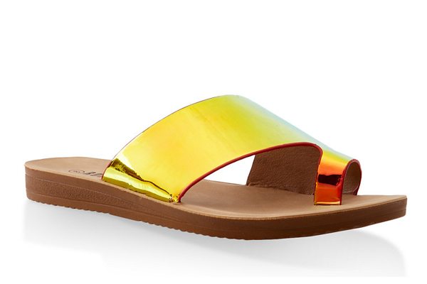 Asymmetrical Band Toe Loop Slide Sandals