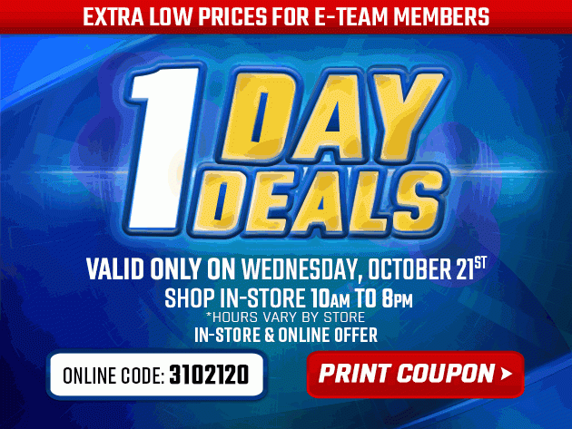 One Day Deals - Wednesday, October 21, 2020