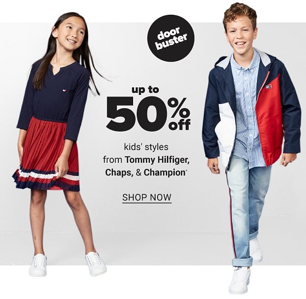 Up to 50% off Kids' Styles from Tommy Hilfiger, Chaps & Champion - Shop Now