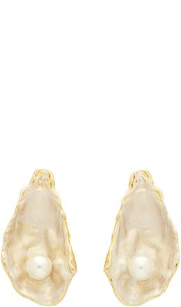 Burberry - Gold Oyster Earrings