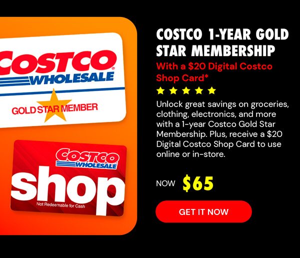 Costco 1-Year Gold Star Membership + $20 Digital Costco Shop Card