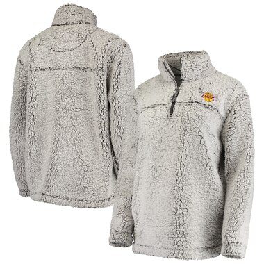 Los Angeles Lakers G-III Sports by Carl Banks Women's Sherpa Quarter-Zip Pullover Jacket - Gray