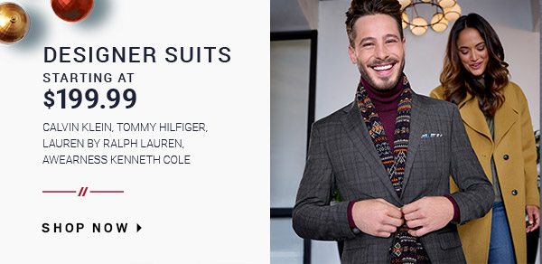 Sport Coats starting at $99.99 + Designer Suits starting at $199.99 + 3/$99.99 Shirts &amp; Merino Sweaters + 70% Off All Other Sweaters + Up To 60% Off Outerwear + 3/$99.99 Dress and Casual Pants + 2/$100 Designer Jeans + More On Sale - SHOP NOW
