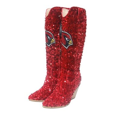 Women's Cuce Cardinal Arizona Cardinals Knee-High Sequin Boots