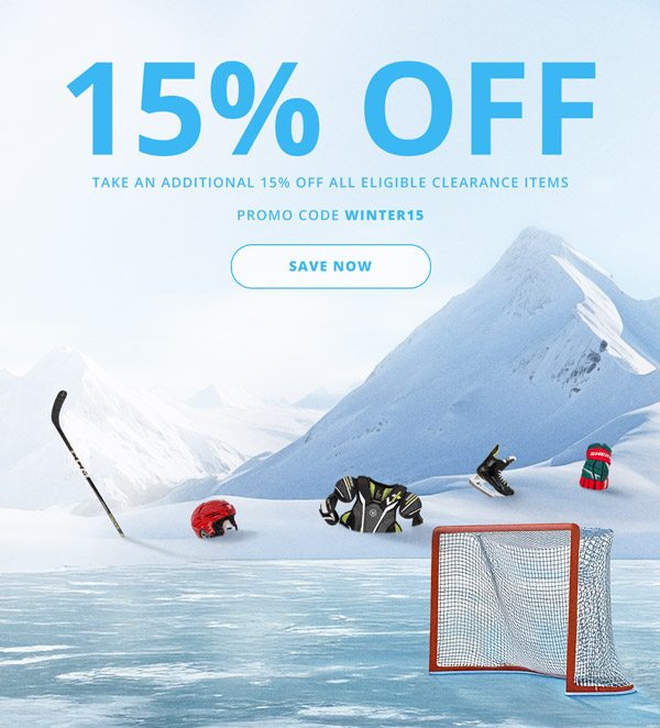 Take an additional 15% off all eligible clearance items with promo code WINTER15