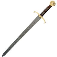 Damascus and Brass Medieval Knight Sword