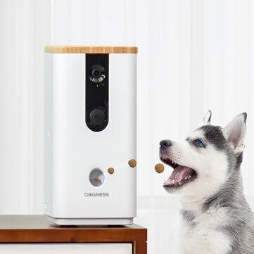 Dogness Intelligent Pet Camera Treat Dispenser Full HD WiFi Camera with Night Vision for Pets Viewing Two Way Audio Communication Designed for Dog Cat Puppy , Monitor Your Pet Supplies Training Remotely