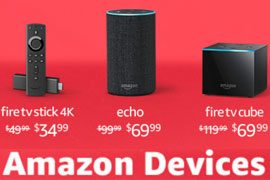 Amazon Devices (Echo, Fire TV & Tablets, Kindle, Ring/Blink Home Security & More)