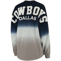 Women's Dallas Cowboys NFL Pro Line by Fanatics Branded Navy/Silver Spirit Jersey Long Sleeve T-Shirt